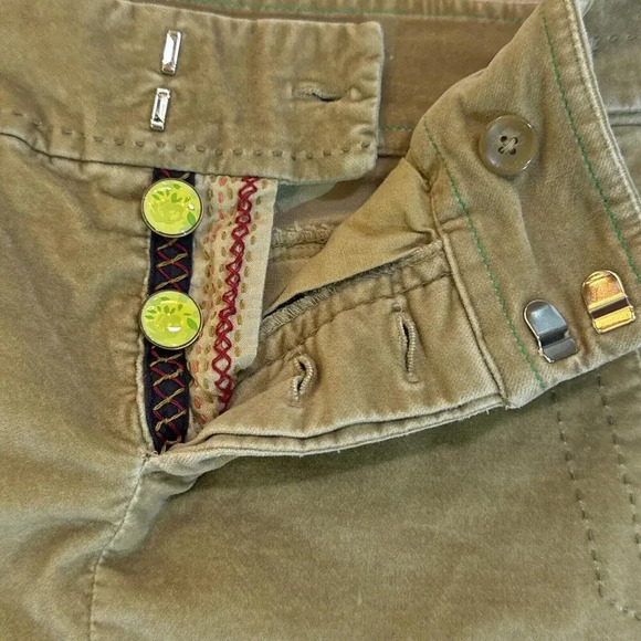 American Eagle Velvet Velour Khaki Vintage Y2K Boho Millennial Mini Skirt Size 2 - Picture 2 of 12